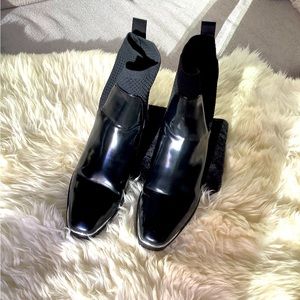 Zara black flat boots size38